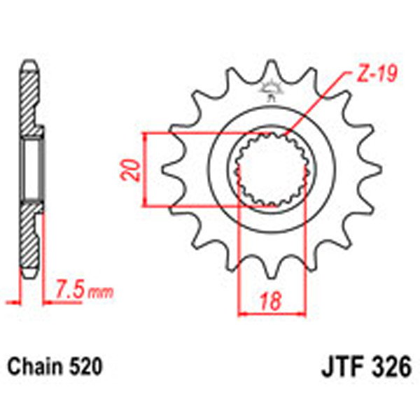 JT JT Gear Box Sprockets G/B 326-13 (340)